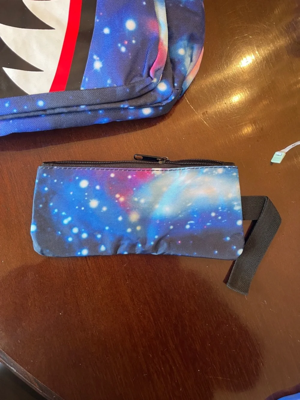 Shark Mouth Backpack Galaxy Print School Bag with Teeth Design USB port nwt